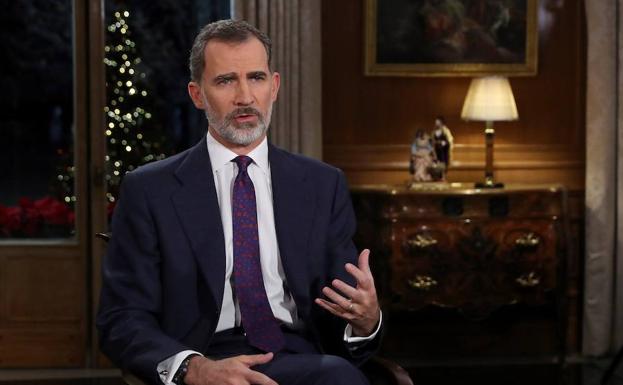 El rey Felipe VI durante su mensaje de Navidad.