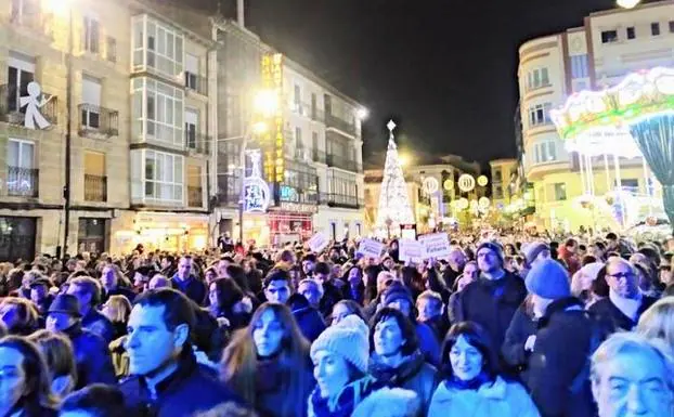 Manifestación celebrada en la tarde de este viernes en Soria contra la despoblación. 
