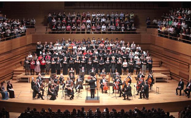 La OSCyL durante la interpretación del 'Mesias', de Haendel. 