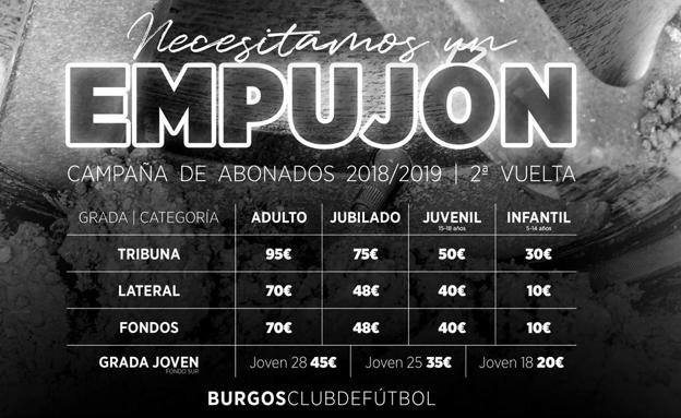 El Burgos CF lanza su campaña de abonados para la segunda vuelta