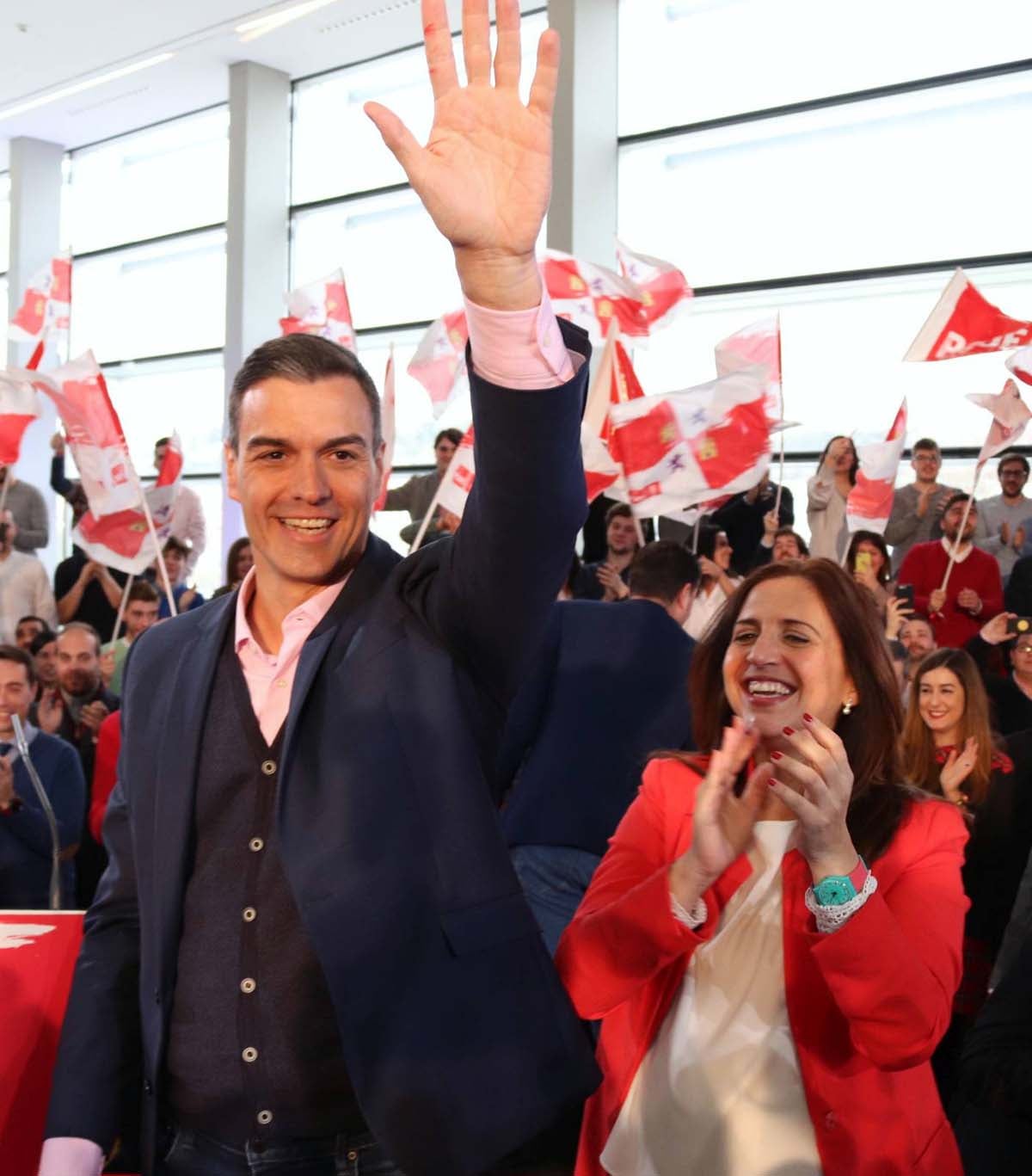 El presidente del Gobierno, Pedro Sánchez, participa en la presentación de la candidatura oficial de Luis Tudanca a la Presidencia de la Junta.