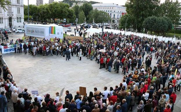 Imagen de una manifestación por la sanidad pública celebrada en Burgos.