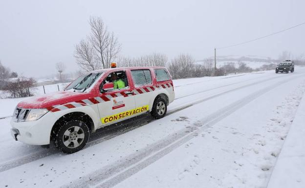 Nevada en Vañes, en la zona norte de la provincia de Palencia