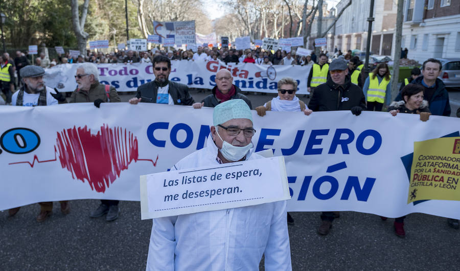 Fotos: Manifestación en Valladolid en defensa de la sanidad pública de Castilla y León