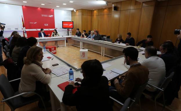 Una reunión del comité electoral del PSOE de Castilla y León el pasado 28 de enero.