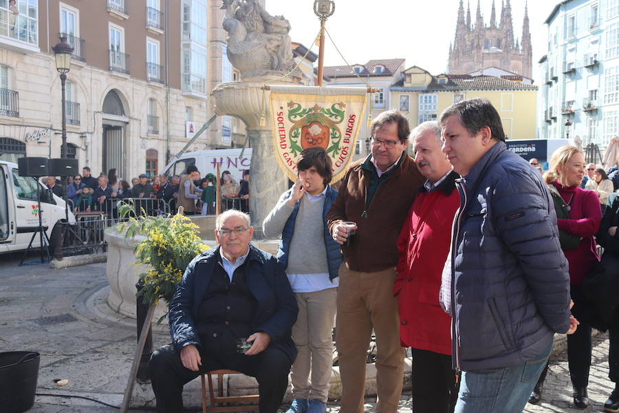 La plaza de La Flora se ha llenado de burgaleses, que han disfrutado con las danzas populares y se han acercado a la tradición de la matanza. También han degustado morcilla y vino de Ribera de Duero