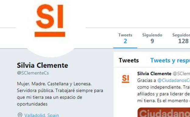 Silvia Clemente vuelve a Twitter con un nuevo perfil identificado con Ciudadanos