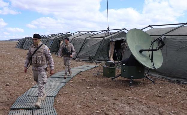 Miembros del Ejército del Aire desplegados en Burgos. 