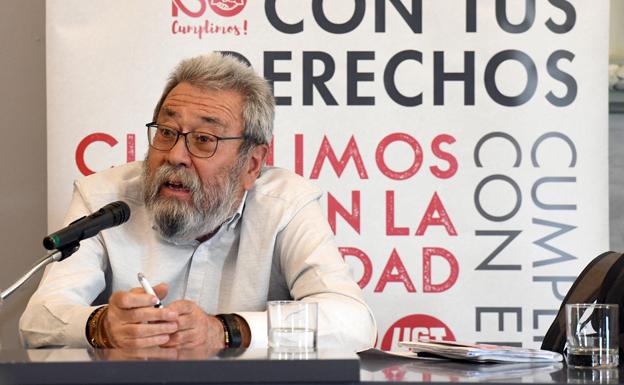 Cándido Méndez durante su intenvención en la jornada organizada por UGT. 