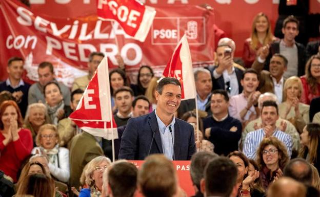 Pedro Sánchez, en el mitin celebrado en Sevilla.