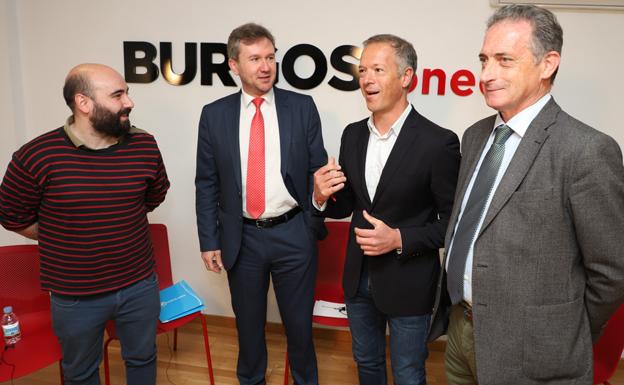 Guillermo Ubieto (UP), Javier Lacalle (PP), Ander Gil (PSOE) y Julián Ruiz (Cs)