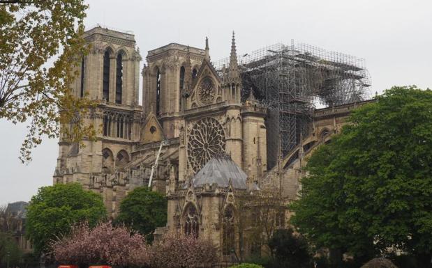 Imagen de Notre Dame después del incendio