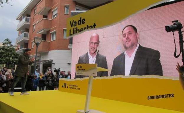 Junqueras, en un mitin desde prisión: «Nos tenéis que hacer libres con vuestros votos»