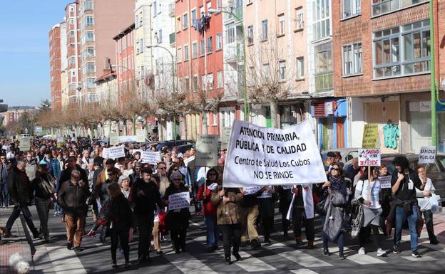 Imagen de una de las manifestaciones por la sanidad celebrada en Burgos. 