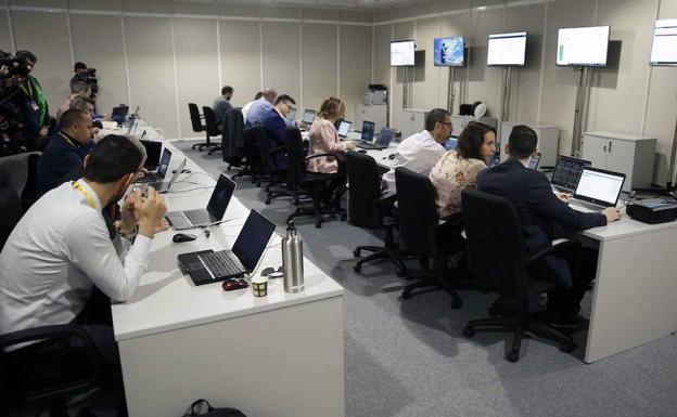 Centro de datos instalado en Ifema (Madrid) con motivo de las elecciones generales.