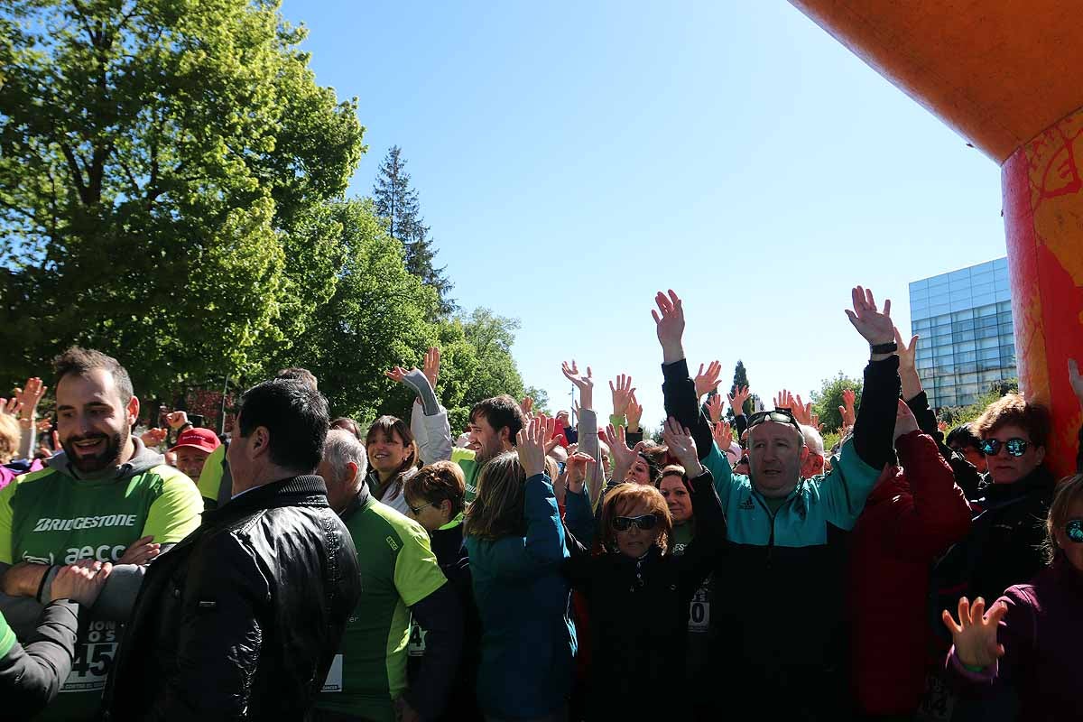 Miles de burgaleses participan en la I Marcha Contra el Cáncer de Burgos, que agota los dorsales