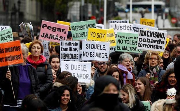 Imagen de archivo de una manifestación contra la violencia machista en Madrid. 