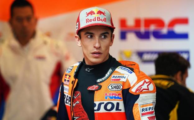 Marc Márquez, durante los entrenamientos libres en el Circuito de Le Mans. 