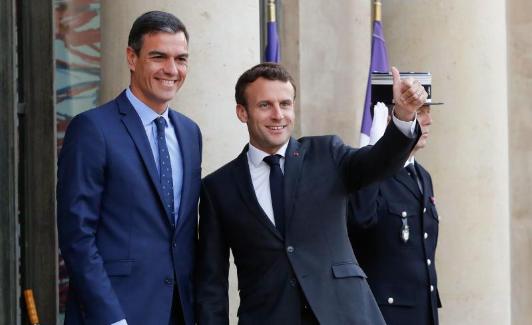 Sánchez y Macron, en En Elíseo