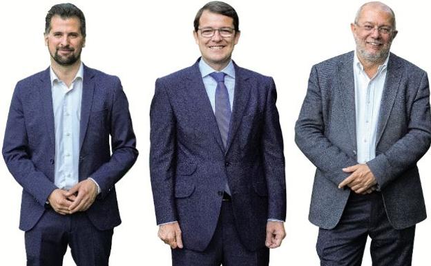 Luis Tudanca, Alfonso Fernández Mañueco y Francisco Igea; uno de ellos será presidente de la Junta de Castilla y León.