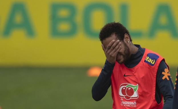 Neymar, preparando con Brasil la Copa América. 