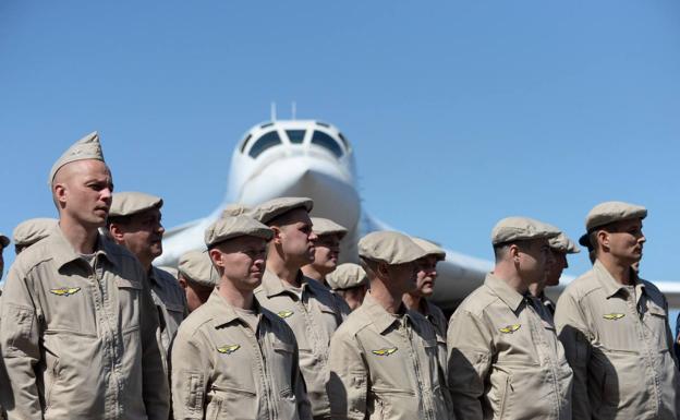 Militares del Ejército del Aire ruso, en Venezuela.