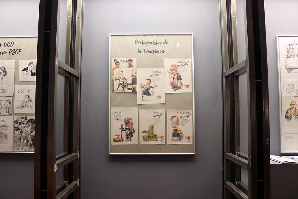 Imágenes de la exposición sobre humor gráfico organizada por el Instituto Castellano y leonés de la Lengua, en colaboración con el Museo Adolfo Suárez y la Transición. 