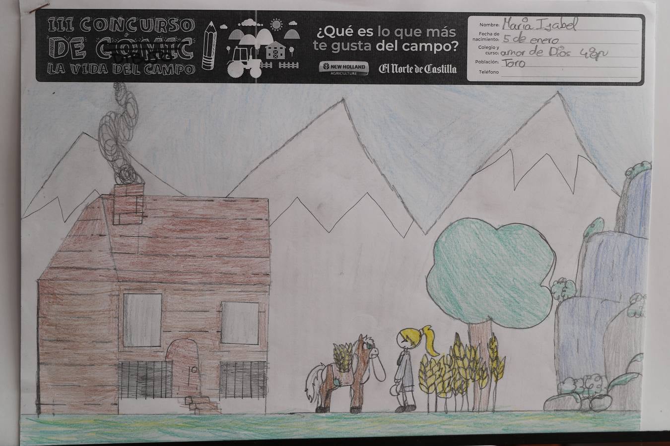 Fotos: Trabajos de 4º de Primaria en la modalidad de dibujo del III Concurso de Dibujo y Cómic &#039;La vida del campo&#039;