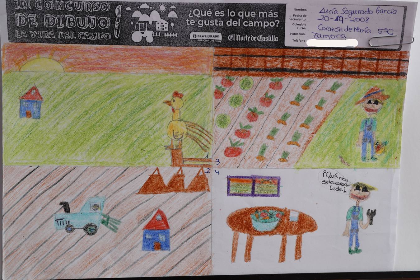 Fotos: Trabajos de 5º de Primaria en la modalidad de dibujo del III Concurso de Dibujo y Cómic &#039;La vida del campo&#039;