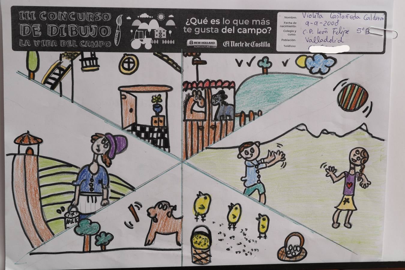 Fotos: Trabajos de 5º de Primaria en la modalidad de dibujo del III Concurso de Dibujo y Cómic &#039;La vida del campo&#039;