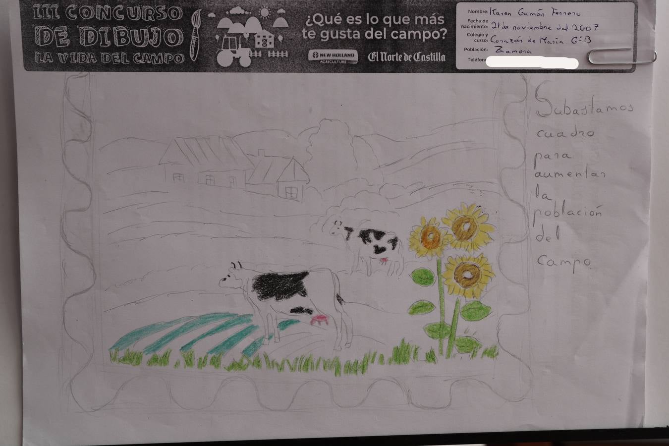 Fotos: Trabajos de 6º de Primaria en la modalidad de dibujo del III Concurso de Dibujo y Cómic &#039;La vida del campo&#039;