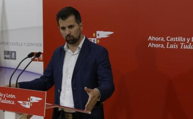 Luis Tudanca, durante una rueda de prensa.