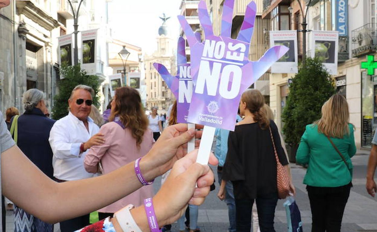 Campaña contra la violencia machista en Valladolid. 