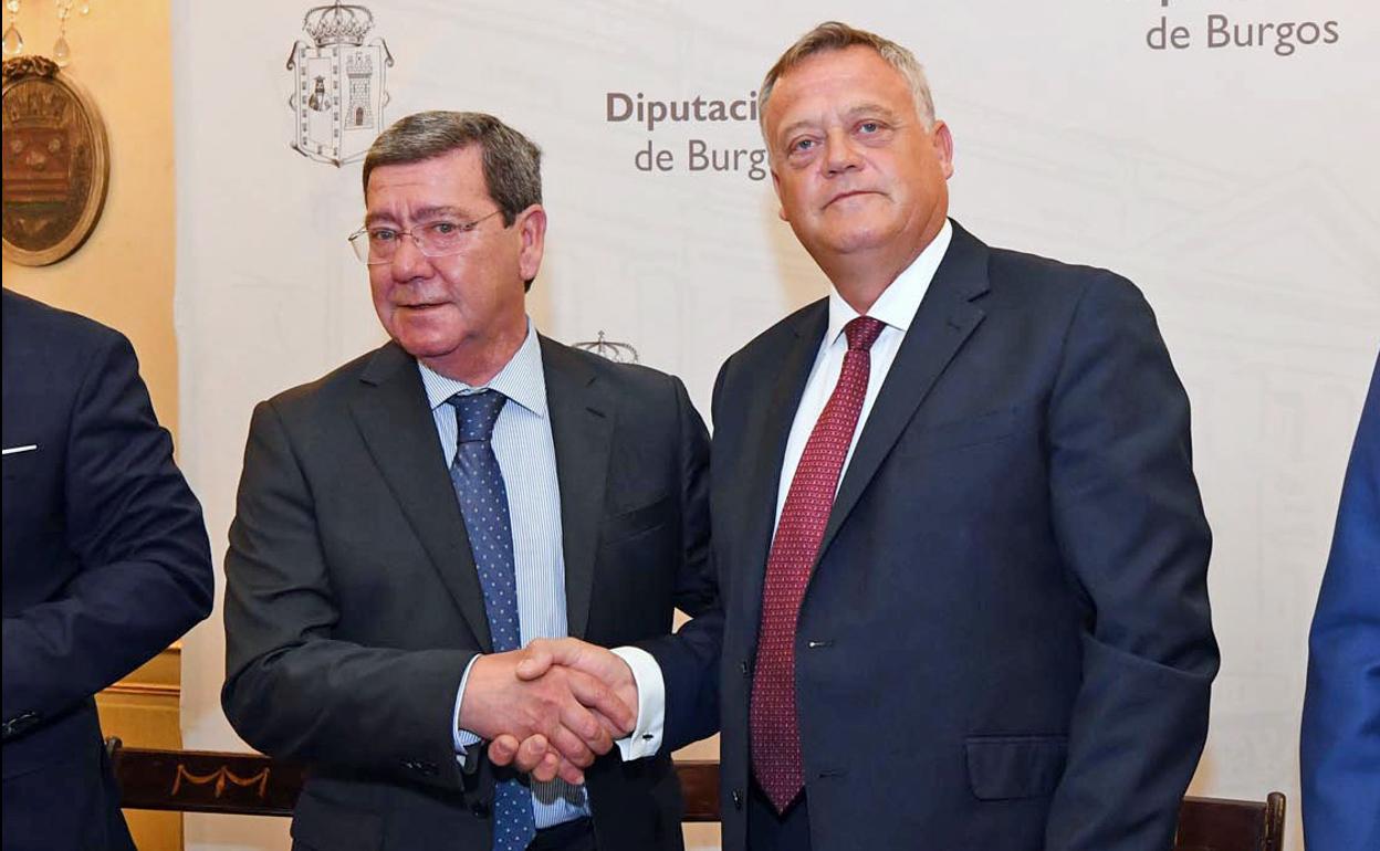 César Rico (PP), presidente de la Diputación, y Lorenzo Rodríguez (Cs), vicepresidente. 