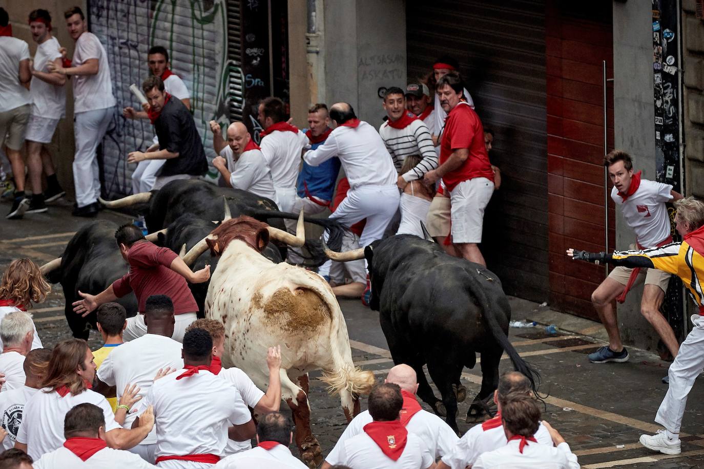 Fotos: Las imágenes que ha dejado el primer encierro de los Sanfermines 2019