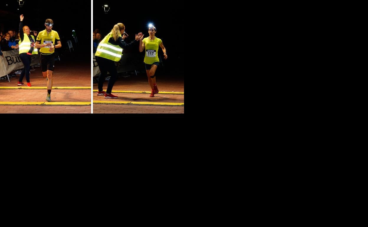 Roberto Alonso y Teresa Gutierrez cruzan la línea de meta en primera posición.