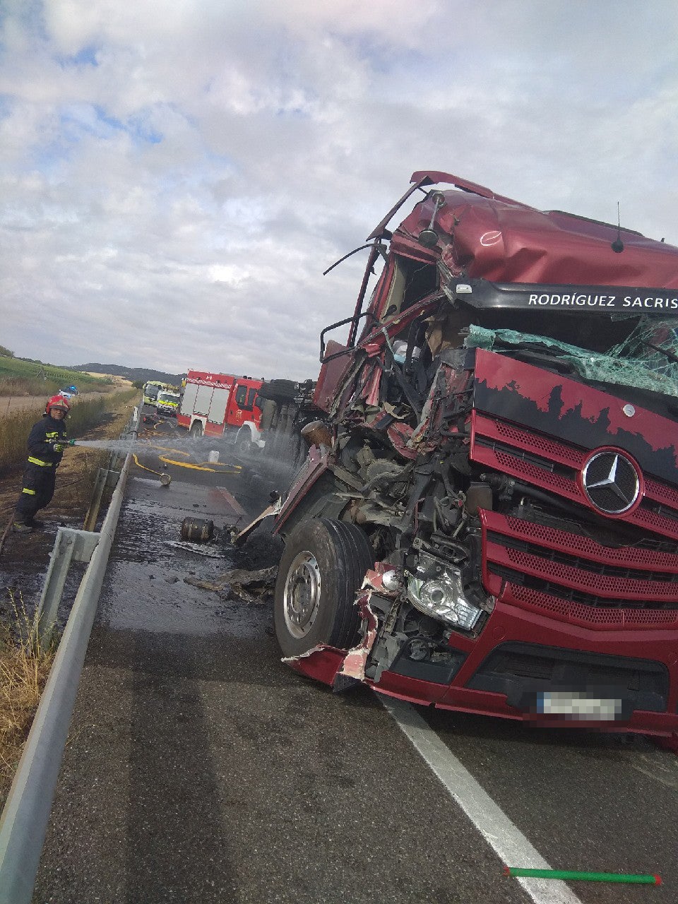 Fotos: Accidente en la A-62 a la altura de Palenzuela, Palencia