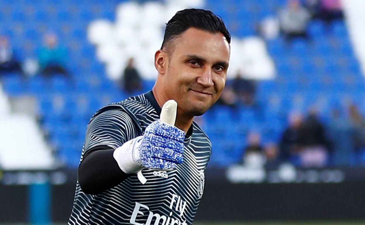 Keylor Navas, durante un entrenamiento del Real Madrid. 