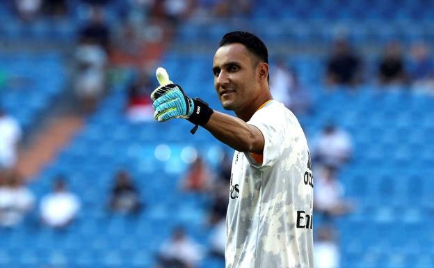 Keylor Navas, en el Santiago bernabéu. 