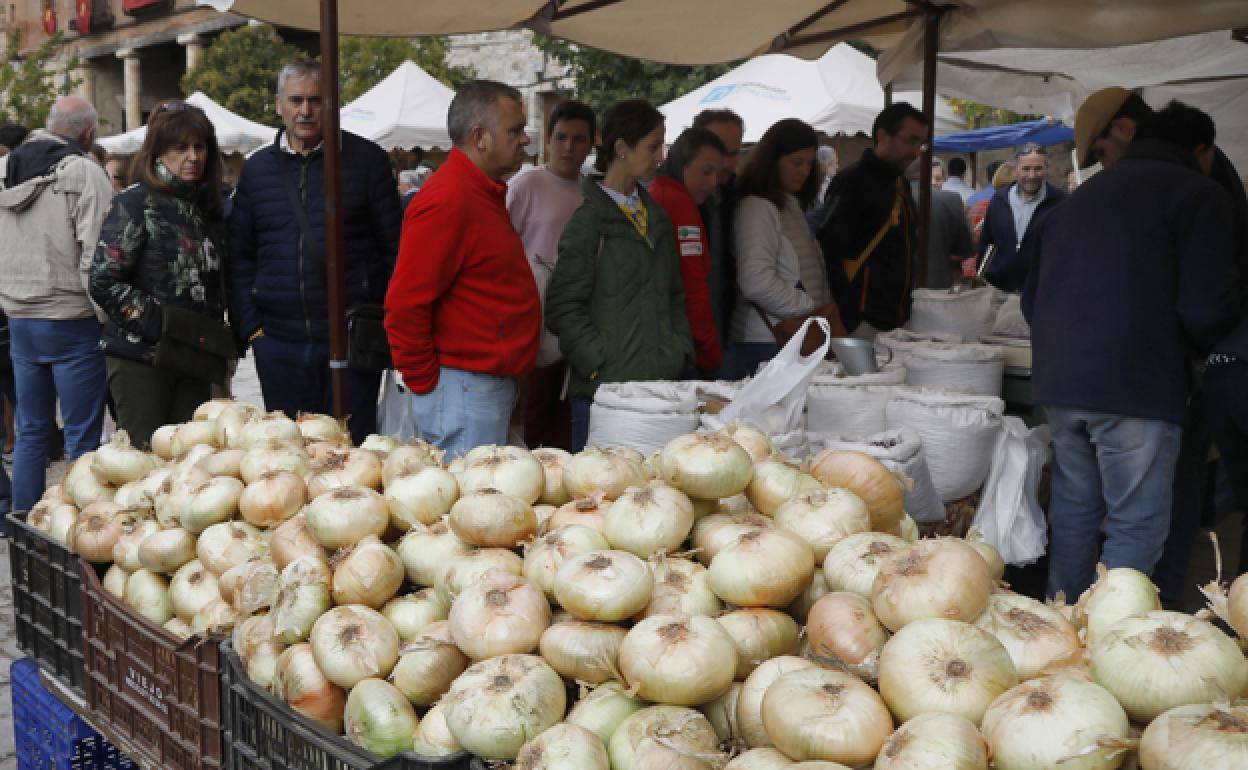 Imagen de la pasada edición de la Feria de la cebolla en Palenzuela. 