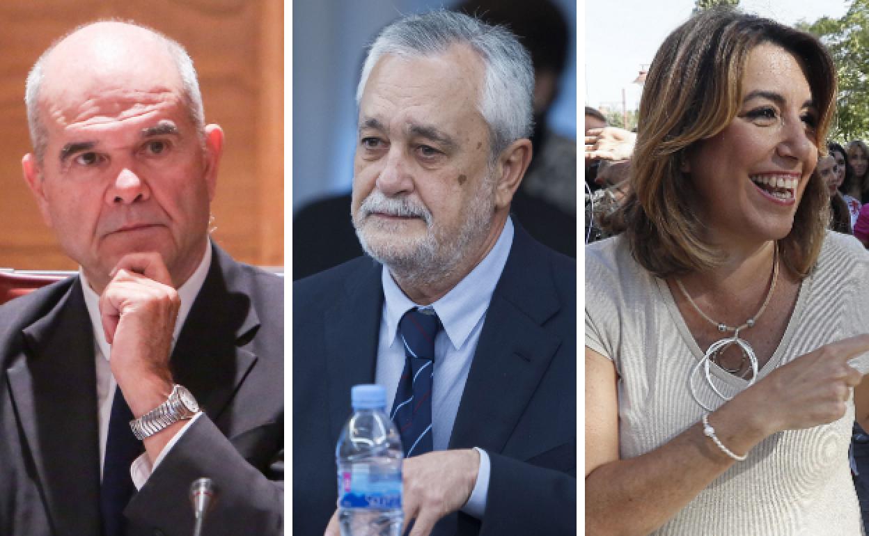 Manuel Chaves, José Antonio Griñán y Susana Díaz.