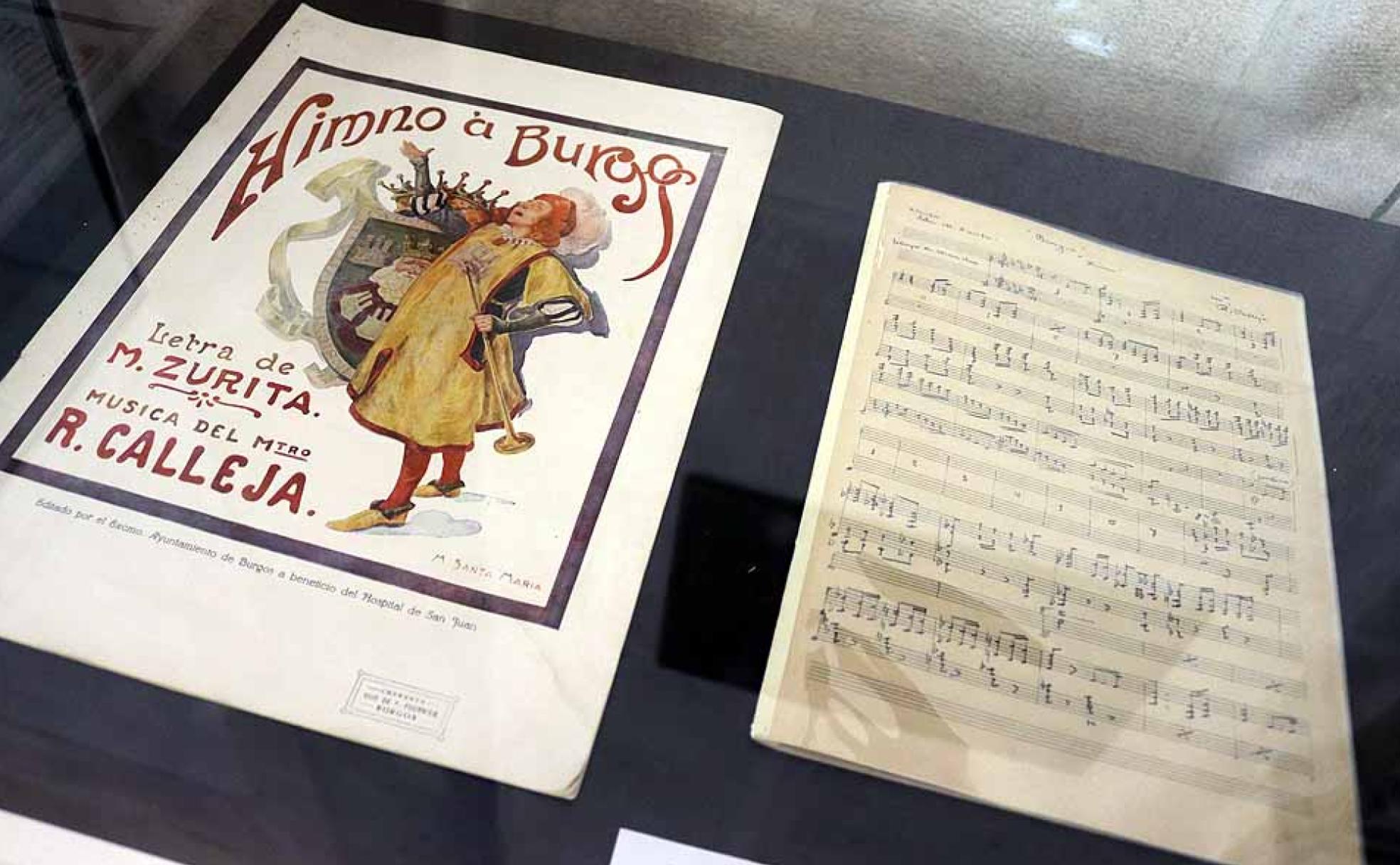 Imagen de la parttitura original del Himno a Burgos