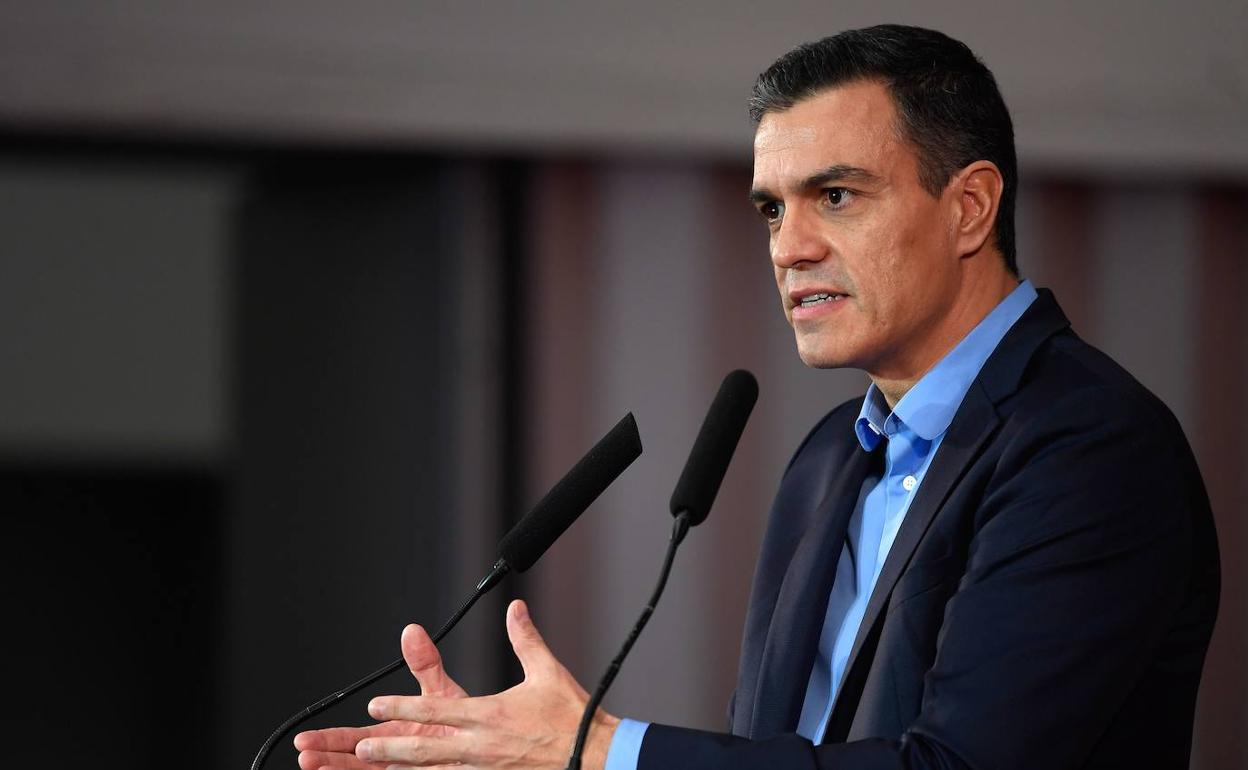 Pedro Sánchez, durante un mitin. 