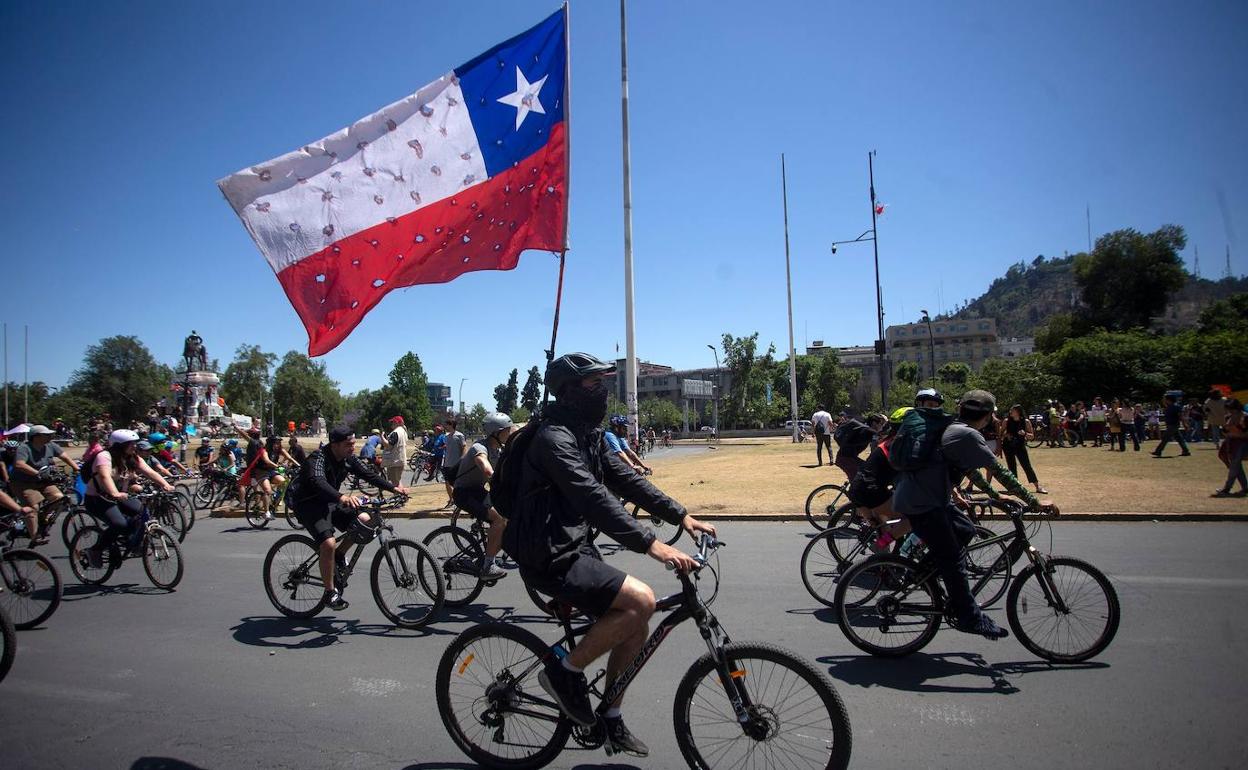 Una de las protestas en las calles de Chile. 