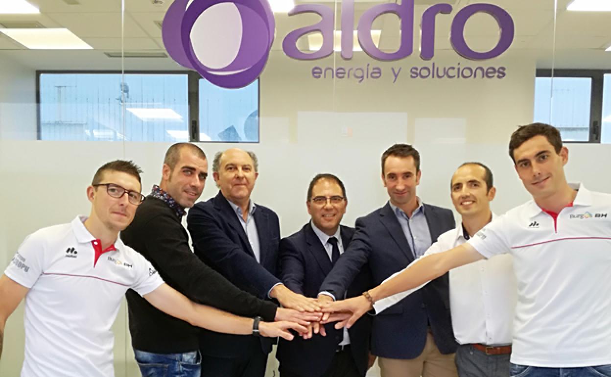 De izda a dcha. Ángel Madrazo, Francisco Escrivá, Julio Andrés Izquierdo, José Fco. González Payno (Director General Aldro Energía), Eduardo Pérez (Director Comercial Aldro Energía), David Cantera y Jesús Ezquerra. 