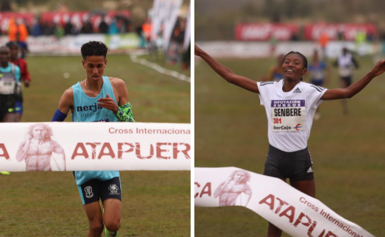 Ouassim Oumaiz, vencedor de la categoría masculina absoluta, y Sembere Teferi, ganadora de la categoría femenina absoluta. 