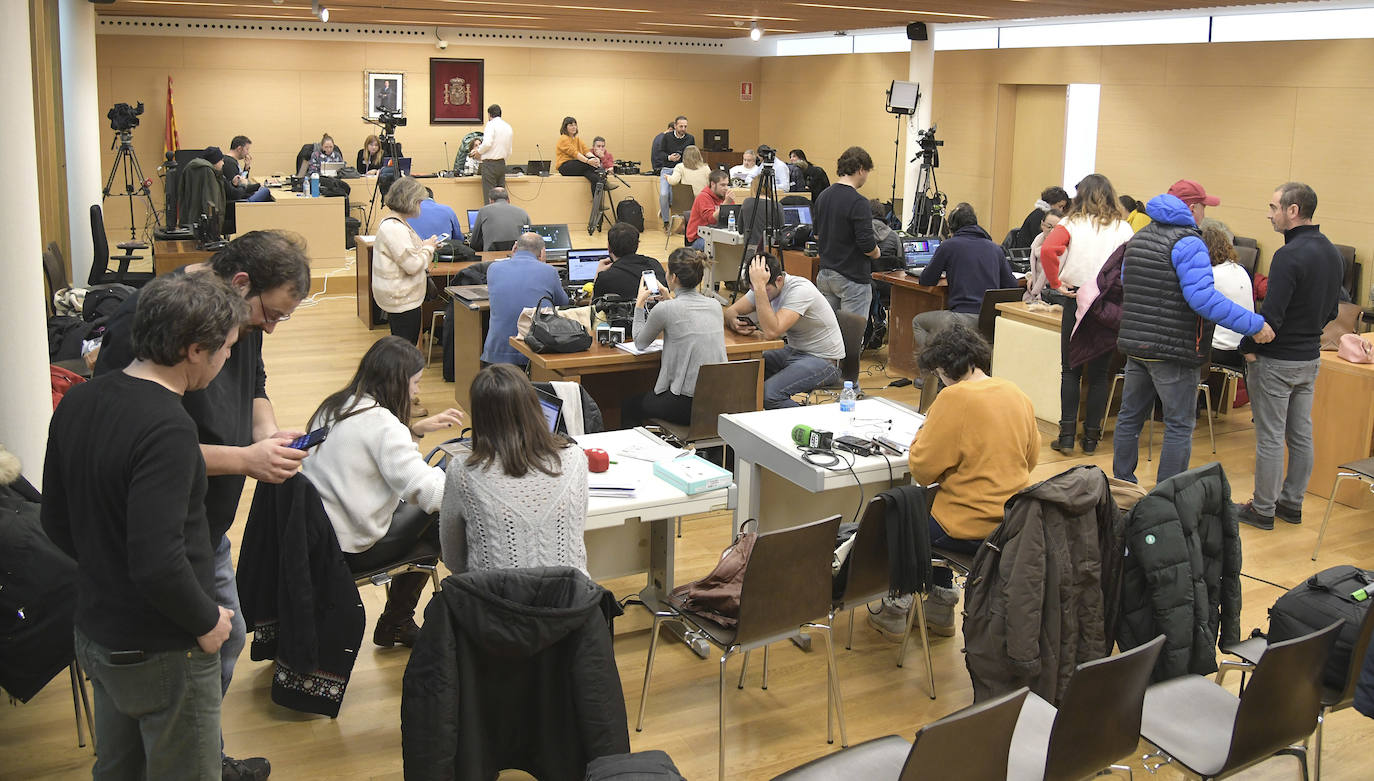 Sala habilitada para los medios en la Audiencia Provincial de Burgos. 