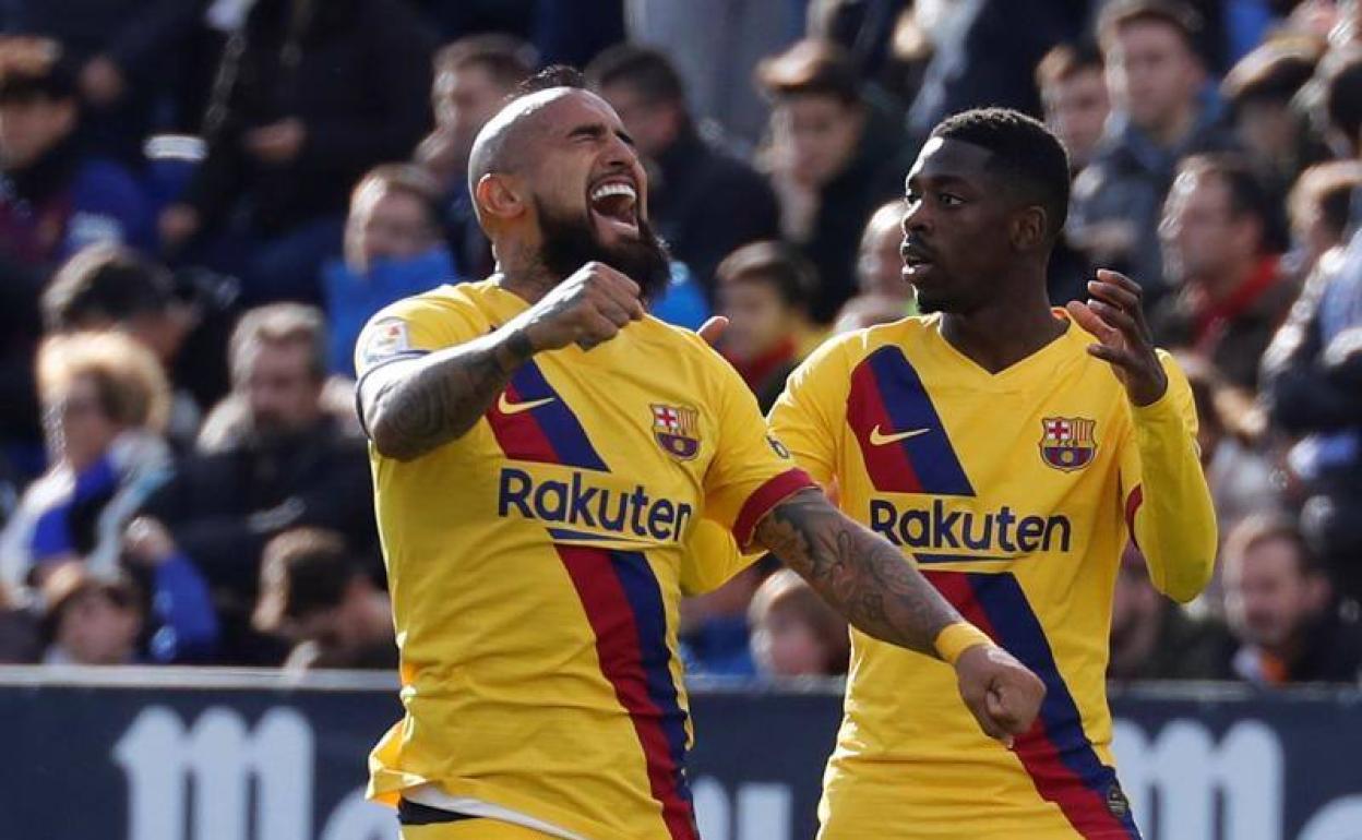 Arturo Vidal celebra con rabia el segundo gol que certificaba la remontada.