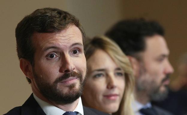 Casado, el jueves en el Congreso, tras entregar sus credenciales como diputado electo. 