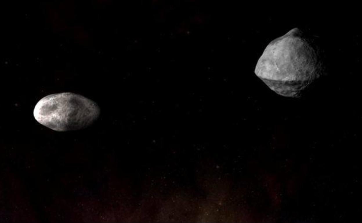 Sistema binario del asteroide Didymos, contra el que impactará Dart en 2022.